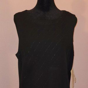 NORTON MCNAUGHTON BLACK V-NECK DRESS